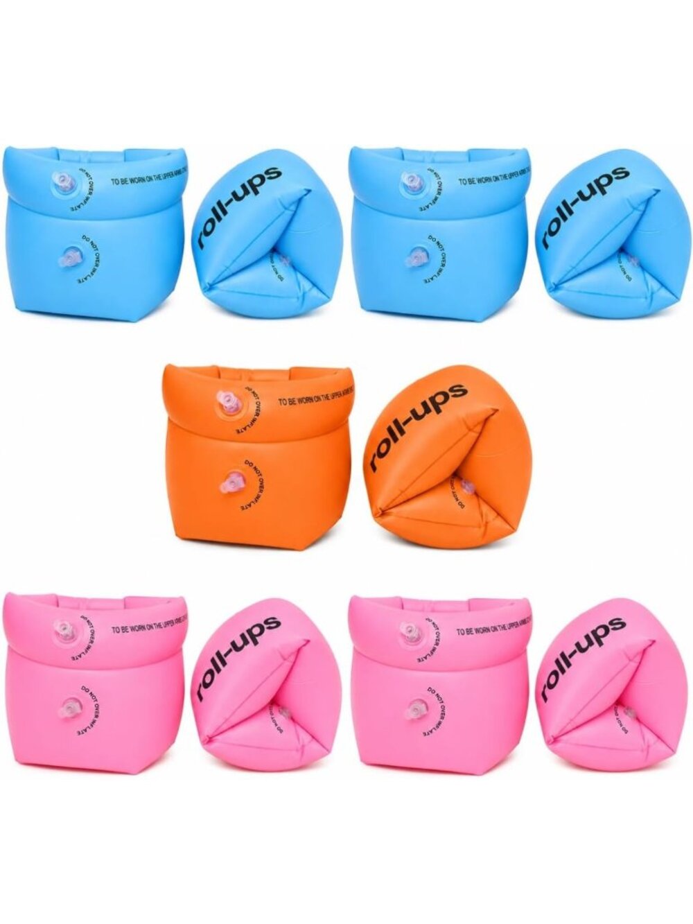 Arm Floaties for Kids & Adults, Inflatable Roll-On Swim Arm Bands, Pool Floaties